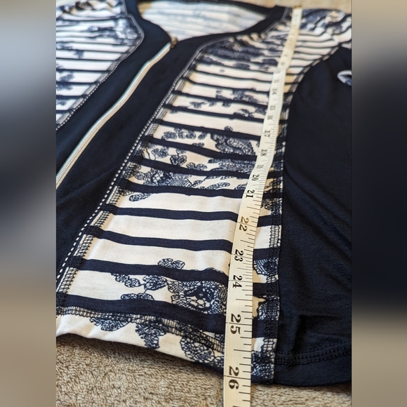 Vex navy/white striped zip-up cardigan XXL - Picture 3 of 9